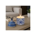 thumbnail image 2 of Chinoiserie Pagoda Scented Candle with Lid for Men and Women - Decorative Small Candle for Outdoor and Indoor Spaces - Accent Display for Living Room, Bedroom, or Bathroom Decor - 8", Blue & White, 2 of 11