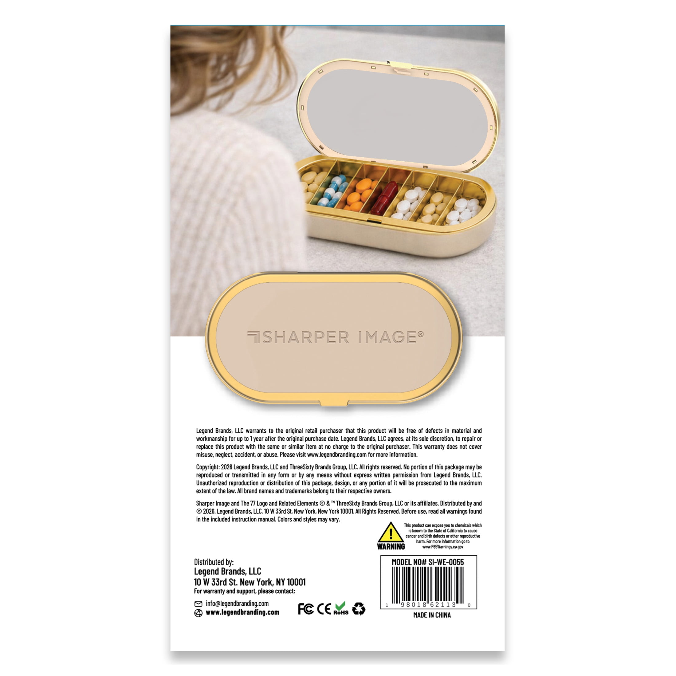 Sharper Image Supplement & Gummy Organizer with Mirror, Sand Color