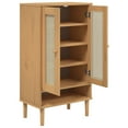 thumbnail image 3 of vidaXL Shoe Cabinet SENJA Rattan Look Brown 59.5x35x107 cm Solid Wood, 3 of 5
