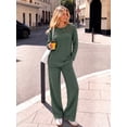 thumbnail image 5 of MOYIKO Two Piece Lounge Sets for Women Casual Lace Pajamas Set Wide Leg Pants Winter Matching 2 Piece Outfits Trendy Clothes, 5 of 7