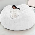 thumbnail image 1 of Grand Pouf Rond pour Adultes, Blanc, 1 of 5