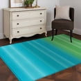 thumbnail image 3 of Blue Green Vertical Stripes Area Rugs 4'x6', Washable Small Throw Rugs for Office Bathroom, Modern Art Color Ombre Indoor Outdoor Rug Non-Slip Low Pile Carpet Runner Reversible Floor Mats, 3 of 8