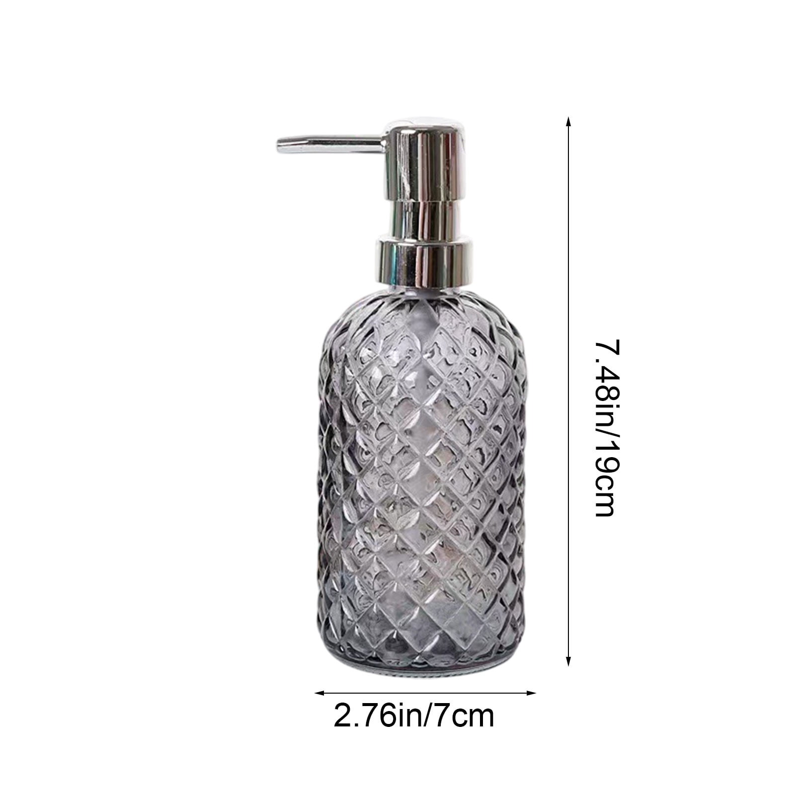 Foaming Soap Dispenser, Glass Hand Soap Bottle with Foam Pump, Gray 037, Refillable Dispenser for Bathroom Sink, Kitchen Counter, Shower , and Body Wash (2 Pcs)