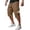 Khaki, variant on Men's Casual Drawstring Capri Cargo Pants, 3/4 Length Long Drawstring Stretch Elastic Waist Shorts Below Knee Earthy Yellow M