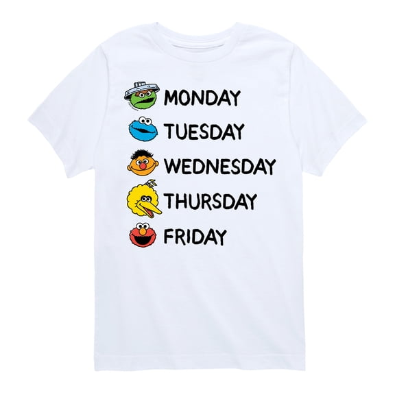 Sesame Street - Days Of The Week - Toddler and Youth Short Sleeve Graphic T-Shirt