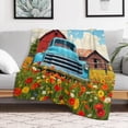 thumbnail image 4 of NIANHE Flowers barn blanket, printed design, winter sofa dormitory home decoration, must-have travel product. Size is 30x40 inches., 4 of 5