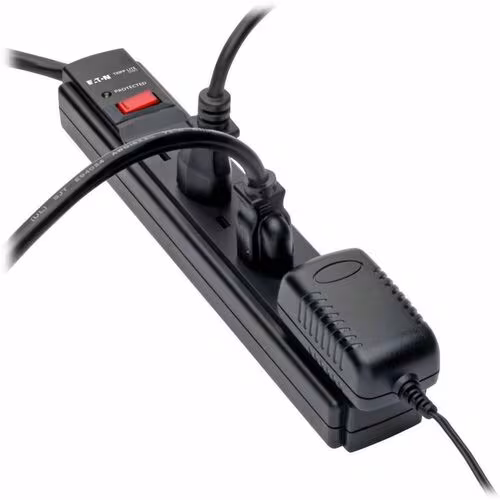 thumbnail image 4 of Tripp Lite Protect It! TLP606B 6 Outlet Surge Suppressor - 6 x NEMA 5-15R - 1.80 kVA - 900 J - 120 V AC Input - 120 V AC Output - 6 ft (1.83 m), 4 of 5