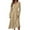 Khaki, variant on Women's Autumn Winter Casual V-Neck Long Sleeve Solid Color Long Dress, Black, Size L