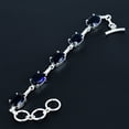 thumbnail image 3 of Iolite Oval 925 Sterling Silver Gemstone Solitaire Jewelry Bracelet 7" VJ 298, 3 of 5