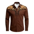 thumbnail image 4 of CONZONE Mens Buttons Down Shirts Short Sleeve Shirts for Men Trendy Western Cowboy Graphic Lapel Soft Lightweight Tops, 4 of 4