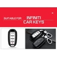 thumbnail image 3 of Key Fob Cover Compatible with Infiniti Q50 Q60 QX50 QX55 QX60 EX25 EX35 FX35 FX45 FX50 EX37 2018-2025 ABS 3 Button Keychain Case Holder Protector,Black, 3 of 8