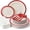 Ivory Red, variant on HEAVYWEIGHT 175 Pc Ivory Plates with GreenTrim | Disposable Dinnerware Set for 25 Guests