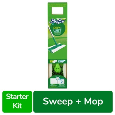 Swiffer Sweeper Dry and Wet Multi Surface Floor Cleaner Sweeping and Mopping Starter Kit, 10 ct