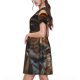 thumbnail image 2 of Easygdp Vintage Gentleman Duck para Vestido Transpirable de Mujer, Vestido Suelto de Manga Corta con Pliegues y Bolsillos para el Verano, 2 of 6