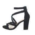 thumbnail image 4 of Women's Ankle Strap Open Toe Chunky High Heel Cross Strap Sandals Dress Shoes BLACK 6.5, 4 of 5