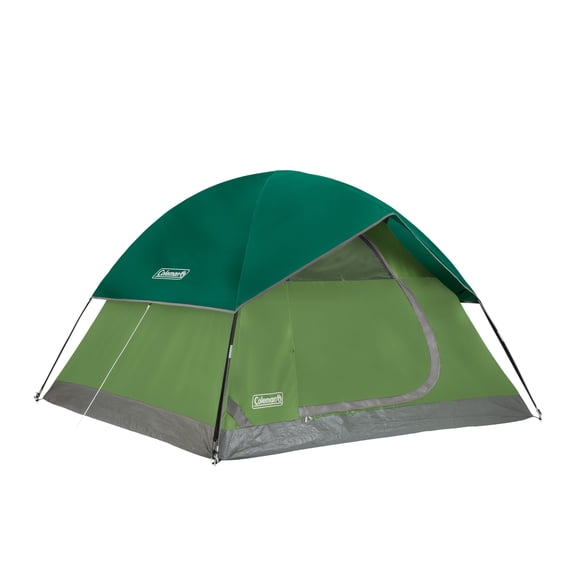 Coleman Sundome Camping Tent with Rainfly, 2/3/4/6 Person Tent Sets Up in 10 Mins, Weatherproof Tent for Camping, Festivals, Backyard, Sleepovers, &amp; More 6 Person PFAS-Free Spruce Gree