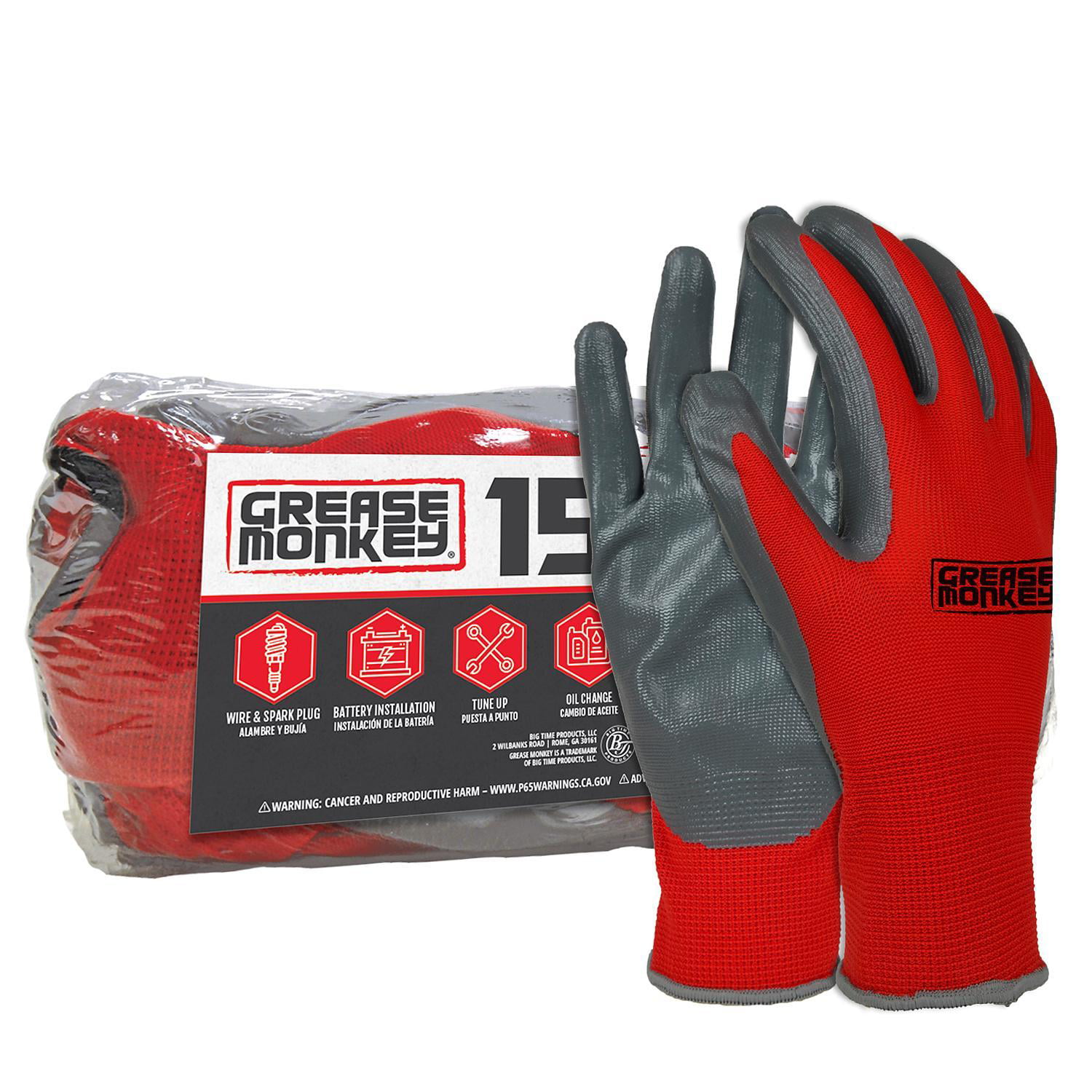 2 Pair Value Pack Medium Big Time Products Grease Monkey Utility Work Gloves 