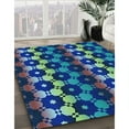 thumbnail image 3 of Ahgly Company Machine Washable Indoor Round Transitional Cobalt Blue Area Rugs, 6' Round, 3 of 7