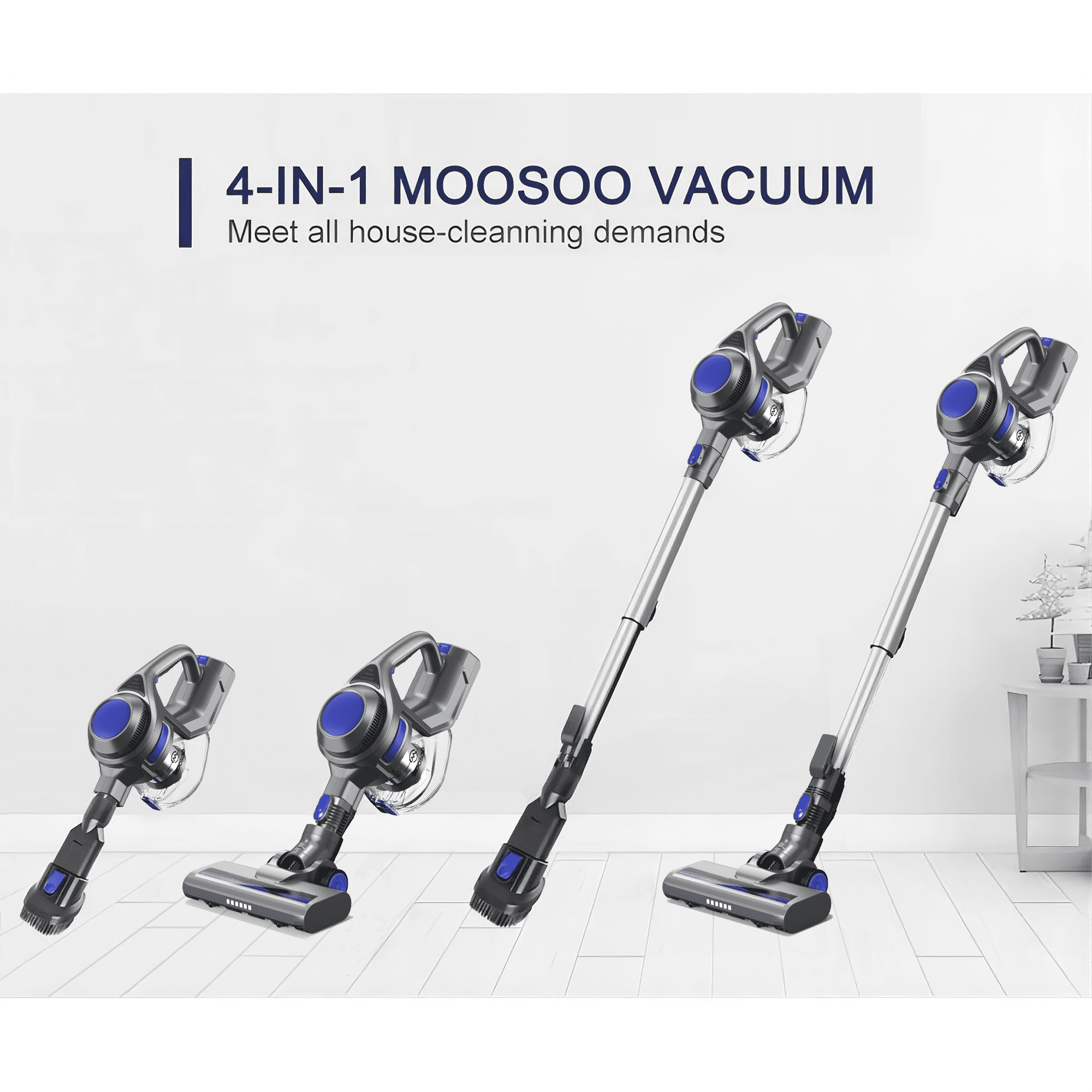 MOOSOO Cordless Stick Vacuum Cleaner Lightweight for Carpet Floor Pet Hair Home XL 618A