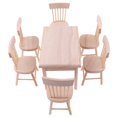 thumbnail image 1 of AMERTEER 1 12 Dollhouse Miniature Furniture Wooden Dining Table With 6 Chair Model Set, 1 of 6