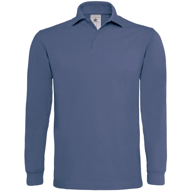 B&C - Polo de manga larga 100% algodón Modelo Safran hombre caballero - Entre tiempo (Vaquero)