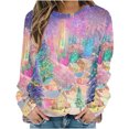 thumbnail image 4 of Uootdi Plus Size Christmas Womens Gift Long Sleeve Sweatshirt Funny Xmas Tree Santa Reindeer Snowman 3D Print Graphic Sweatshir ts, 4 of 6