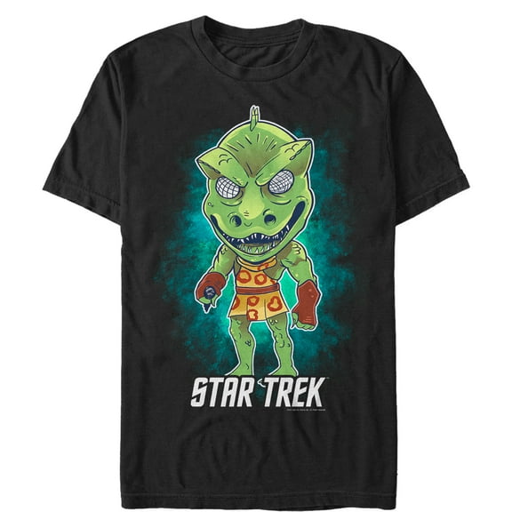 Men's Star Trek Cartoon Gorn Alien  Graphic Tee Black 3X Large
