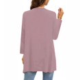 thumbnail image 4 of Yigetop 3/4 Sleeve Cardigan for Women, Women's Solid Color Fashion Casual 3/4 Sleeves Cardigans for Women Sleeve Cardigan Lightweight Cardigan Grey XL, 4 of 6
