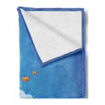 thumbnail image 2 of Marine Soft Flannel Fleece Blanket, Underwater with Group of Fish and Wave in the Ocean Coral Reef Illustration, Cozy Plush for Indoor and Outdoor Use, 50" x 70", Violet Blue Orange, by Ambesonne, 2 of 5