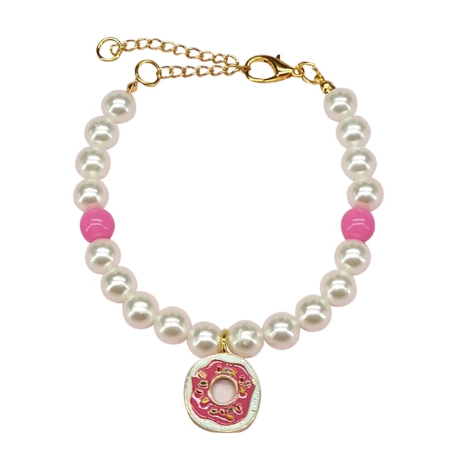 Pet Pearl Collar & Necklace - Plastic, Adjustable Buckle, Elegant Design, Suitable for Cats/Dogs, Daily/Party Wear