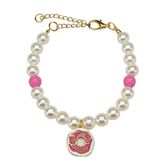 KONDYS Pet Collar Pet Pearl Necklace Cat Dog Pearl Collar Pet Pendant Cute Healthy Practical Pet Accessories