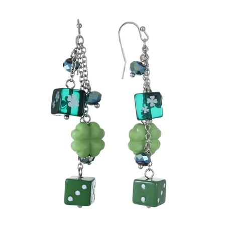 Way to Celebrate St. Patrick's Day Green Dice Earrings, 1 Pair