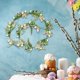 thumbnail image 5 of Guirnalda de huevos de Pascua, decoración colgante, suministros para el día de Pascua, adorno floral, guirnalda de huevos, para chimenea interior y Macarena Guirnalda de flores, 5 of 8
