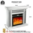 thumbnail image 2 of COSVALVE 1500W Mirrored Corner Electric Fireplace Freestanding Silver Firebox with 7 Colors 3D Realistic Flame, 2 of 8