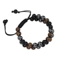 thumbnail image 4 of Pulsera de cuentas ajustables pulsera de cuentas de piedra trenzada curativa energética de hematita ónix negro natural antiansiedad para regalo de aniversario de cumpleaños Octpeak Otros, 4 of 8