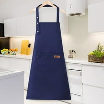 Hiroekza Apron Waterproof Oil Resistant Kitchen Aprons for Cooking Baking Cleaning Adjustable Ties Bib Adult Unisex Blue