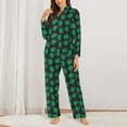 thumbnail image 2 of Fotbe Cartoon Kawaii Frogs Pattern Long Sleeve Pajama Set for Women,Sleepwear Set,2-piece Loungewear Set,Soft PJs Comfy Nightwear with Pockets -Small, 2 of 7