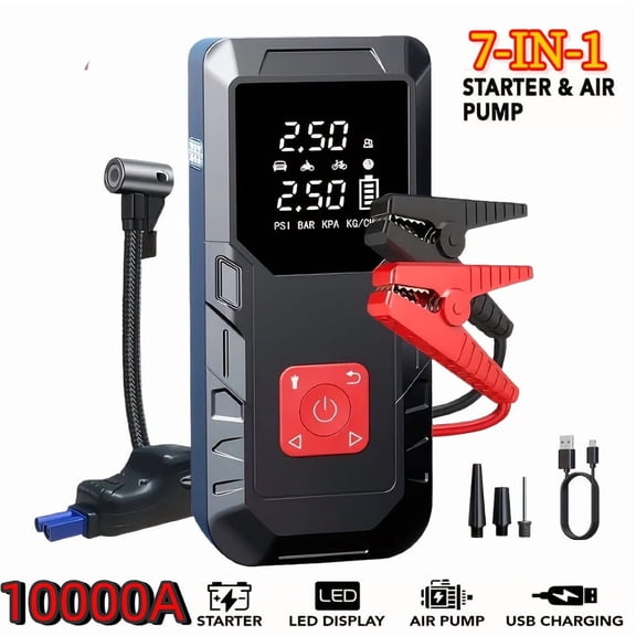 6000A Jump Starter & 10000A Power Bank, Multi-Function Emergency Charger for Gas/Diesel Engines - Perfect Gift For 2026.