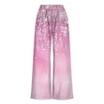 thumbnail image 7 of MYAOYI Women's Casual Sparkle Star Pants, Smocked High Waist Wide Leg Trousers with Pockets, 7 of 7
