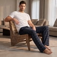 thumbnail image 3 of Vulcanodon Mens Plaid Sleep Pants, Cotton Pajama Pants with Pockets, Soft Lounge Pajama Bottoms for Men (Black-plaid, X-Large), 3 of 7
