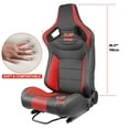 thumbnail image 2 of 2 Pieces Universal Reclinable Racing Seats with Bottom Mount Sliders , Black+Red, 2 of 6