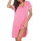 thumbnail image 1 of Pijama con botones Ekouaer de manga corta, camisones, color rosa, 1 of 5