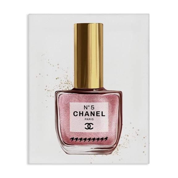 Stupell Industries Contemporary Makeup Nail Polish Pink Gold Fashion Design Canvas Art, 16 x 20, by Ziwei Li