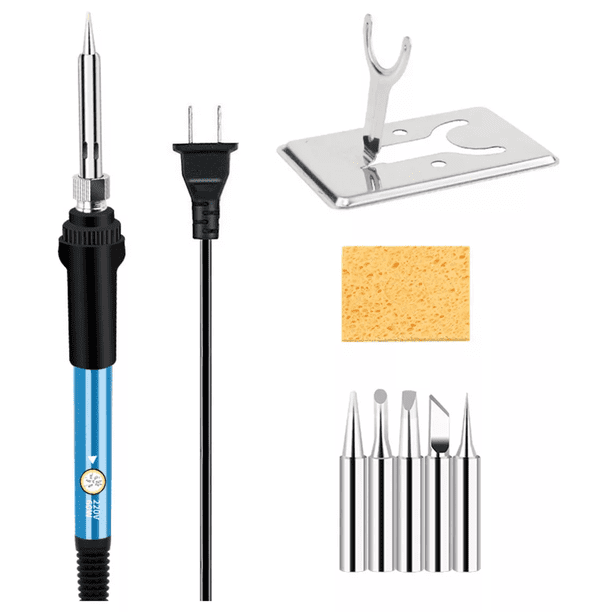 Kit de Soldador BLOOSOM Temperatura Ajustable Alambre Para Soldar Negro/Azul 60W