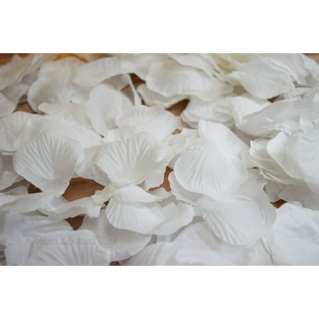 Bulls Silk - Quasimoon White Silk Rose Petals Confetti for Weddings in Bulk by PaperLanternStore