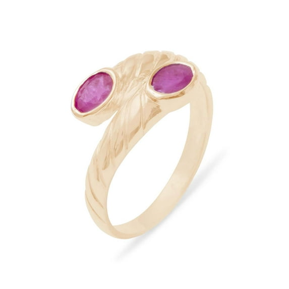LBG British Made 9k Rose Gold Natural Ruby Womens Band Ring - 33 size options - 7.5 - 33 size options - Sizes 4 to 12 Available