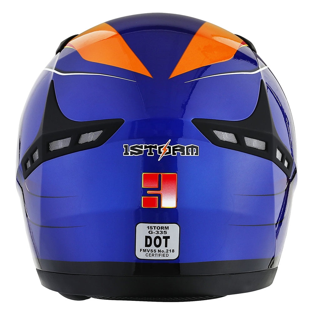 1STORM MOTORCYCLE BIKE FULL FACE HELMET HG335 BOOSTER IRON MAN BLUE