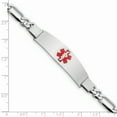 thumbnail image 2 of Sterling Silver Rhodium-plated Medical ID Figaro Link Bracelet 7 Inch "Bracelets, 2 of 2