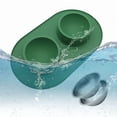 thumbnail image 3 of Pet Bowl Dog Cat Basic Food and Water Bowl Set Feeding Bowl Cat Bowl Stainless Steel Leak Proof and Anti Overturning Double Bowl, 3 of 9