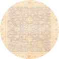 thumbnail image 1 of Ahgly Company Indoor Round Abstract Pastel Orange Oriental Area Rugs, 8' Round, 1 of 6